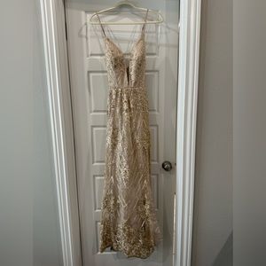 Beautiful champagne long gown.
